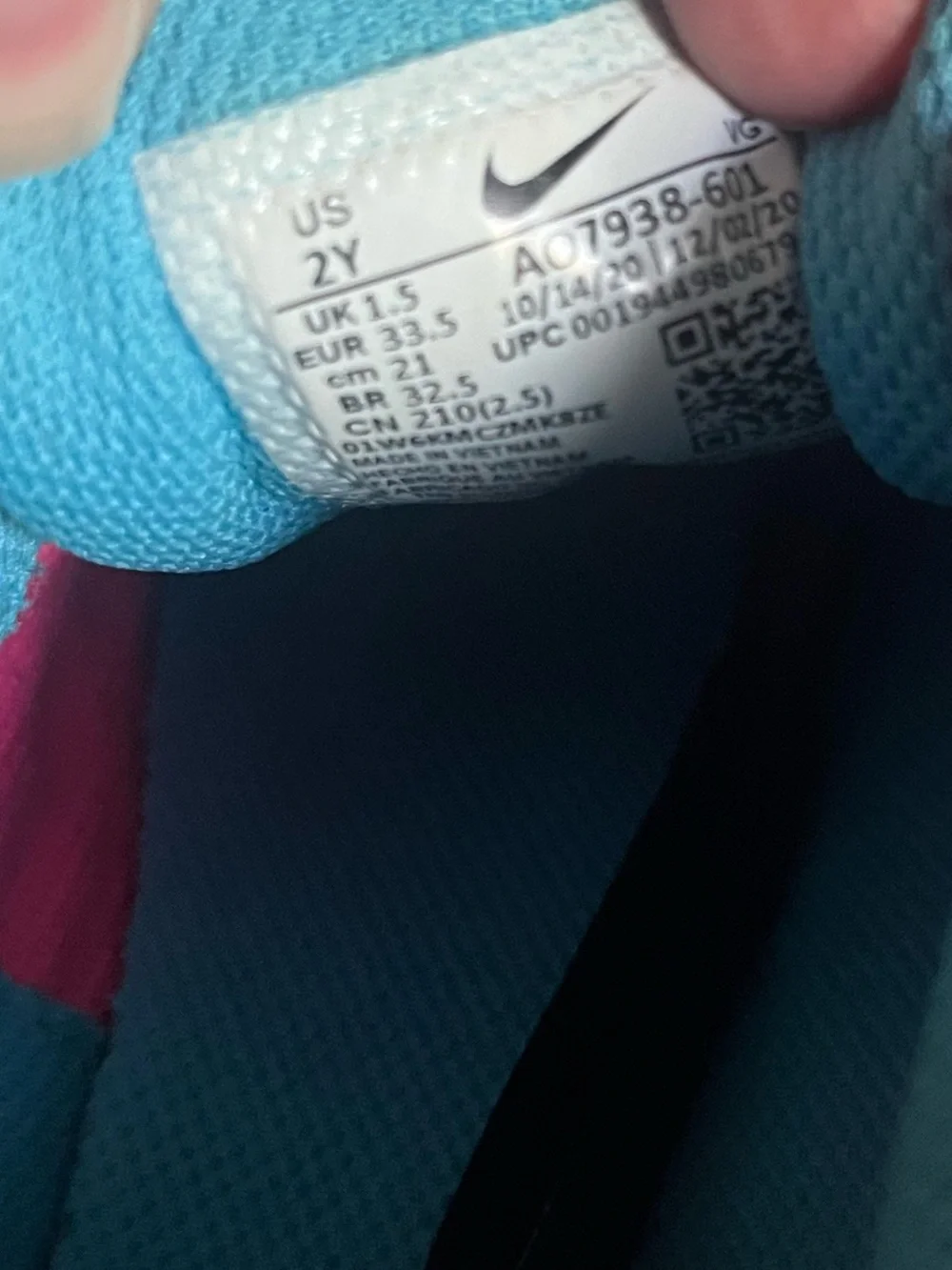 Nike Kids' Hyperdiamond Keystone Softball Cleats in the pink and blue size 2